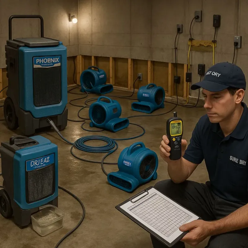Structural Drying and Dehumidification process in Cumberland County, VA
